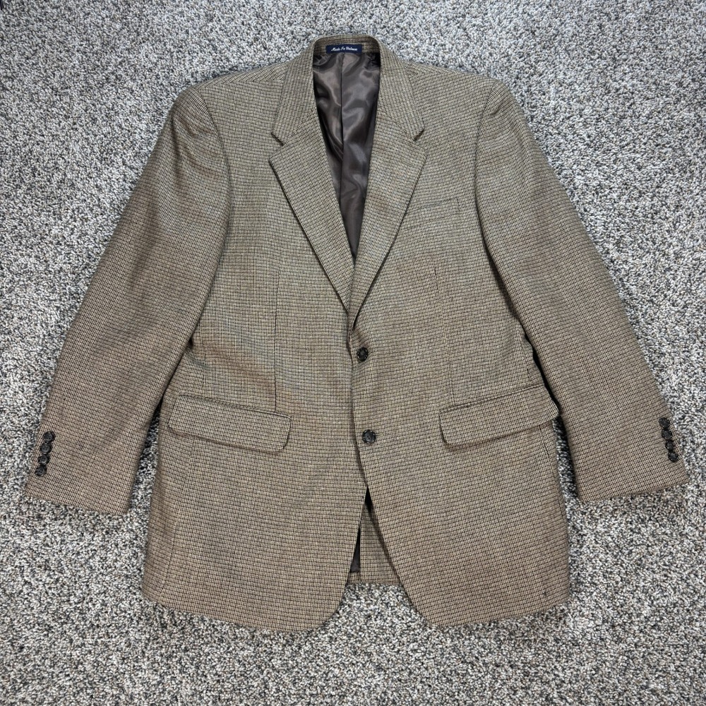 Alan Flusser Lambswool Cashmere Men's 42R Blazer Sport Coat Two Button Jacket